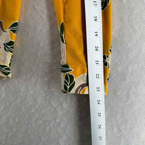 DNA Couture Top Womens Size S Floral Shirt Button Front Long Sleeve Yellow - Picture 10 of 11